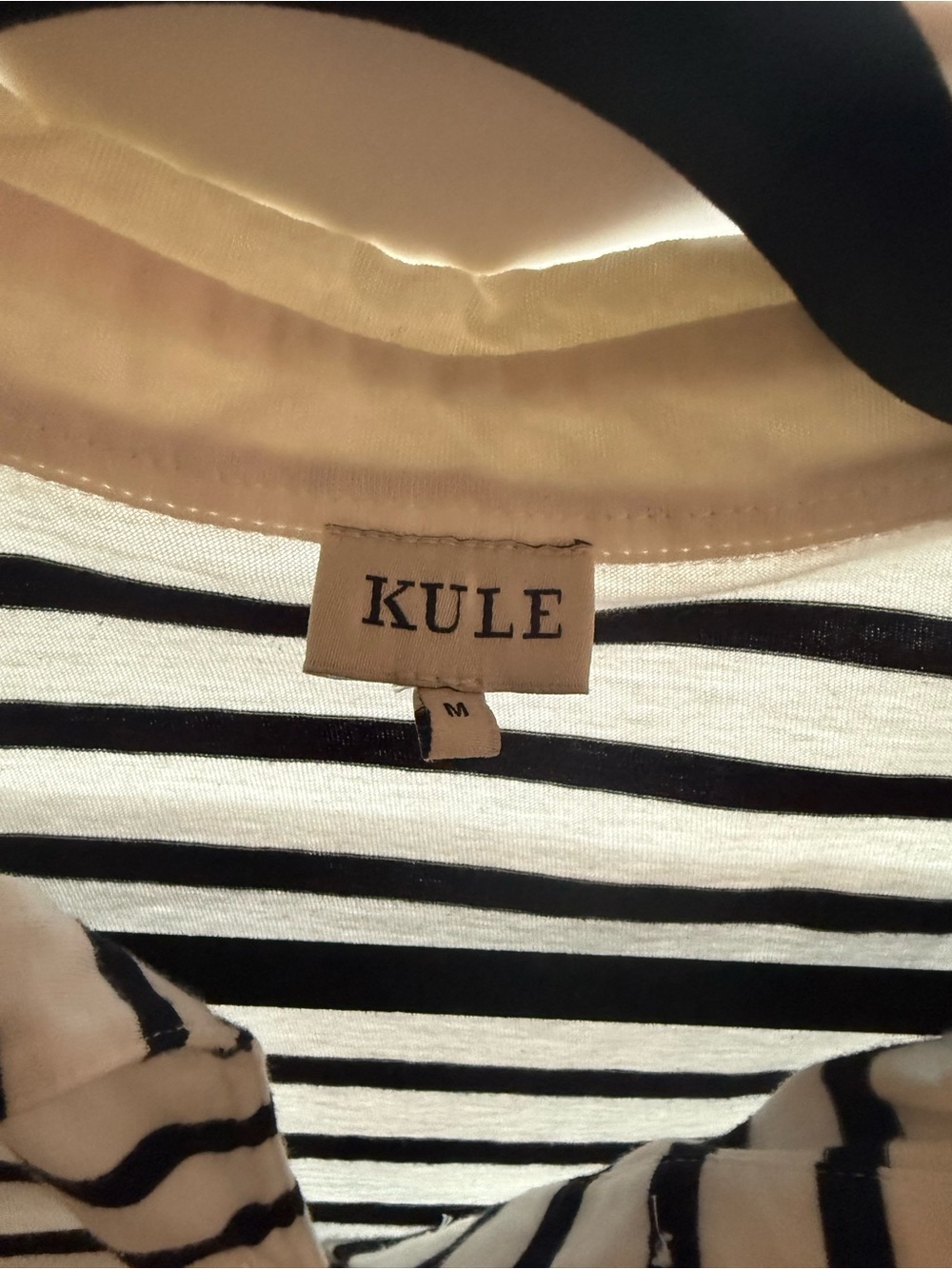 Kule Lexi top Striped Collared Long Sleeve Top - Black & White - Picture 7 of 7